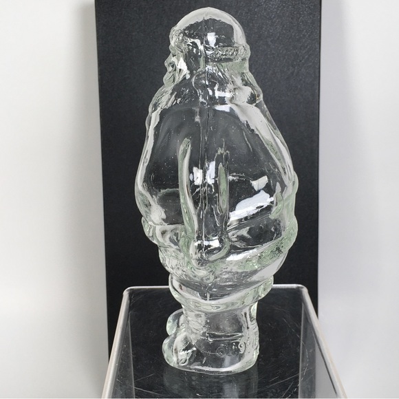 Vintage Shackman Glass Santa Claus Candy Container Clear - Picture 4 of 10
